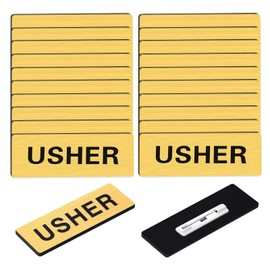 20 Pcs Usher Badges Usher Pins for Church Acrylic Usher Name Tags with Pins Round Corner Usher Badges