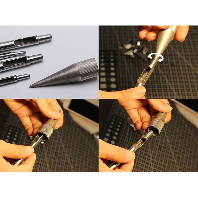 Emery Round Hole Punch Edge Sharpener Handmade DIY Leather Manual