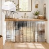 Cabinet Curtain, 28"W x 51"L, Brown Sink Skirt for Kitchen