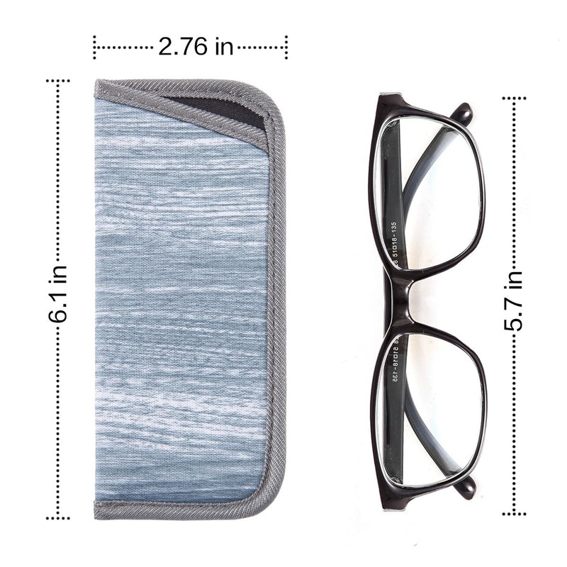 3 Pack Reading Glasses Pouch - Soft Eyeglasses Sleeve Reading