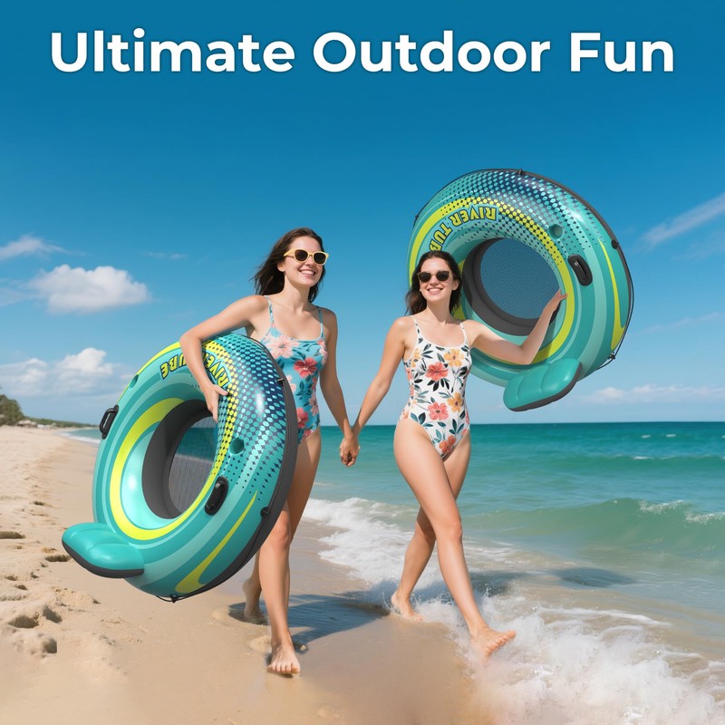 2 Pack 53" Heavy Duty River Tube Float for Adults,Inflatable