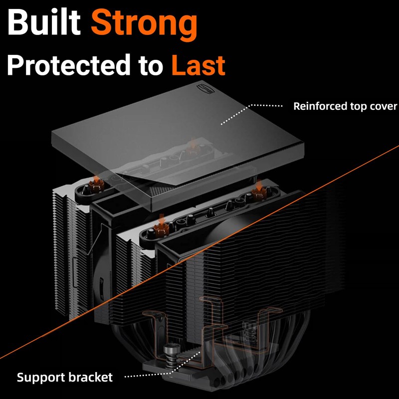 PCCOOLER RT720TC CPU Air Cooler, 270W TDP Dual Tower 7