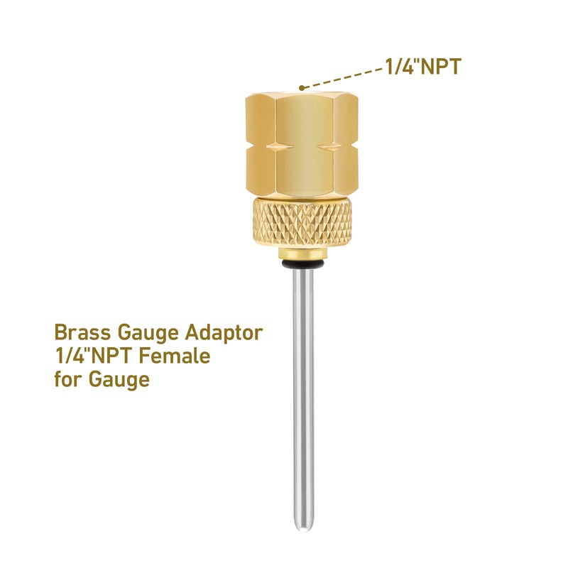 Roastove Brass Gauge Adaptor 1/4 NPT Female,2-1/2 OAL x 1-2/5"