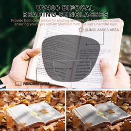 ZESAKER Bifocal Reading Sunglasses for Women Men Stylish Outdoor UV Protection Reader Sunglasses Spring Hinges (Light Brown, 1.5)