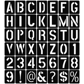 TPTGIAR 42 PCS Letter Stencils Large, 4 Inch Plastic Stencils Letters, Number Stencil for Crafts Reusable, Washable Alphabet Stencil for Art Projects Decoration Painting DIY