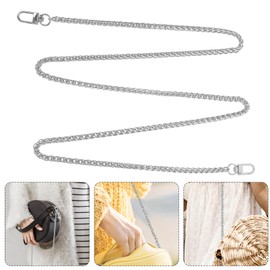 Tofficu Cadena Para Bolsa De Mujer, Correa De Metal Plateada, Cadena Para Bolsa De Mujer, 120cm, Ajustable, Para Bolsos Cruzados Y De Hombro, Accesorio Decorativo, Estilo Moderno