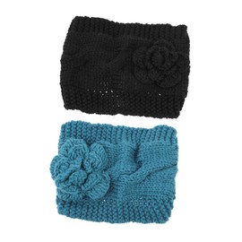 OHPHCALL Merino Wool Hair Bands 2pcs Thick Winter Headbands Elastic Warm Headscarf Windproof Headwear Handmade Hair Accessories