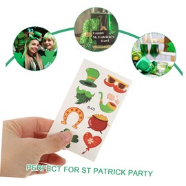 MERRYHAPY Patrick's Day Temporary 30 Sheets Shamrock Face Stickers Fake for Kids Party Supplies