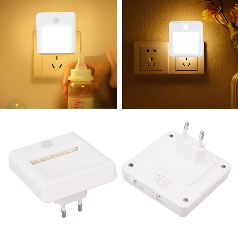 2 Pcs Plug in Night Light Mini Motion Sensor Night