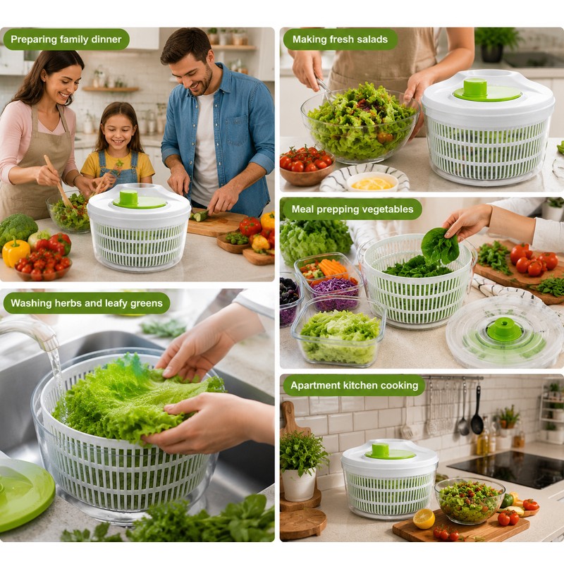 Salad Spinner for Washing & Drying Vegetables – Easy Kitchen