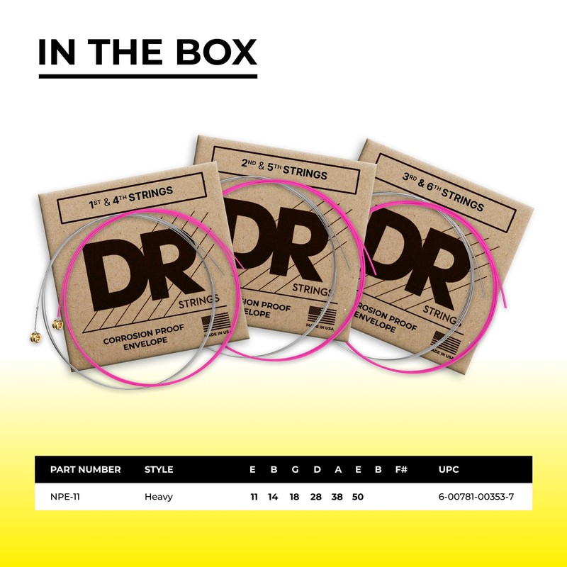 DR Strings HI-DEF NEON Electric Guitar Strings (NPE-11)