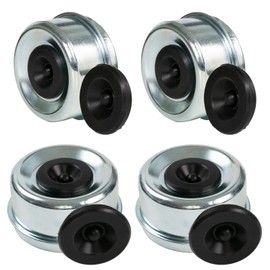 OEMASSIVE 4pcs 2.44" Trailer Bearing Dust Cap, Bearing Buddy Caps, Trailer Axle Grease Cap with 4 Rubber Plugs Replacements for Trailer Axle Wheel Hub for 5,200 to 6,000lb Trailer Wheel Hubs