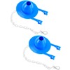 2 Pack Universal Toilet Flapper with POM Chain, Rubber Flush