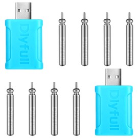 Copkim 8 Pcs Fishing Float Battery and 2 Pcs Float Battery Charger, CR425 Rechargeable Fishing Float Battery Night Fishing Accessories Tackles Electronic Floats Batteries (Blue, Classic)