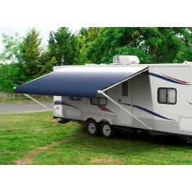 Shade Pro 15' Slate Blue Fade w/Wht WG, RV Awning Replacement fabric canopy (Fabric:14'2")