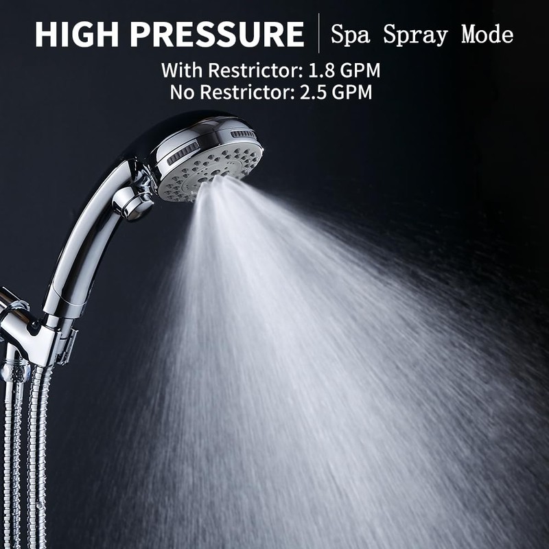 DOILIESE High Pressure Shower Head with Handheld Spray 6 Settings