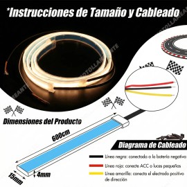 60cm Par Tira Led Drl Flexible Direccional Secuencial Auto