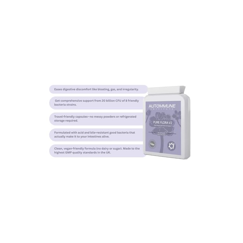 Pure Flora V2 – High Strength Daily Probiotic Supplement –