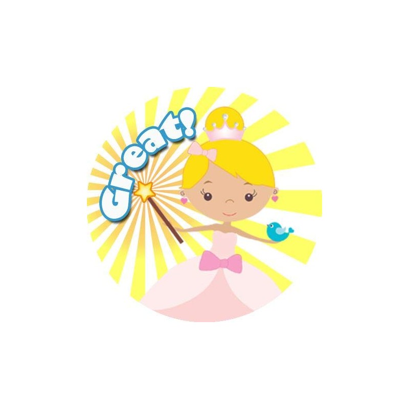 144 Princess Praise Words 30 mm Reward Stickers for School