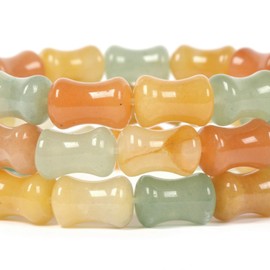 Justinstones Natural Multi-color Aventurine 12mm Bamboo Beads Healing Crystal Stretch Bracelet 7 Inch Jewelry Gift