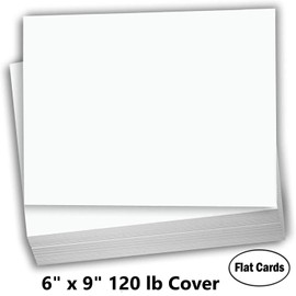 Hamilco Blank Index Cards 6" x 9" Heavyweight Card Stock 120lb Cover White Cardstock Paper - 100 Pack