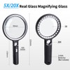 SKGXMAGN Handheld Magnifying Glass with Light for Reading, Real Glass