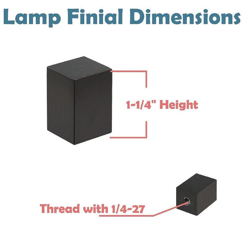 ASPEN CREATIVE 24031-32 Rectangular Cube Finial for Lamp Shade, 2