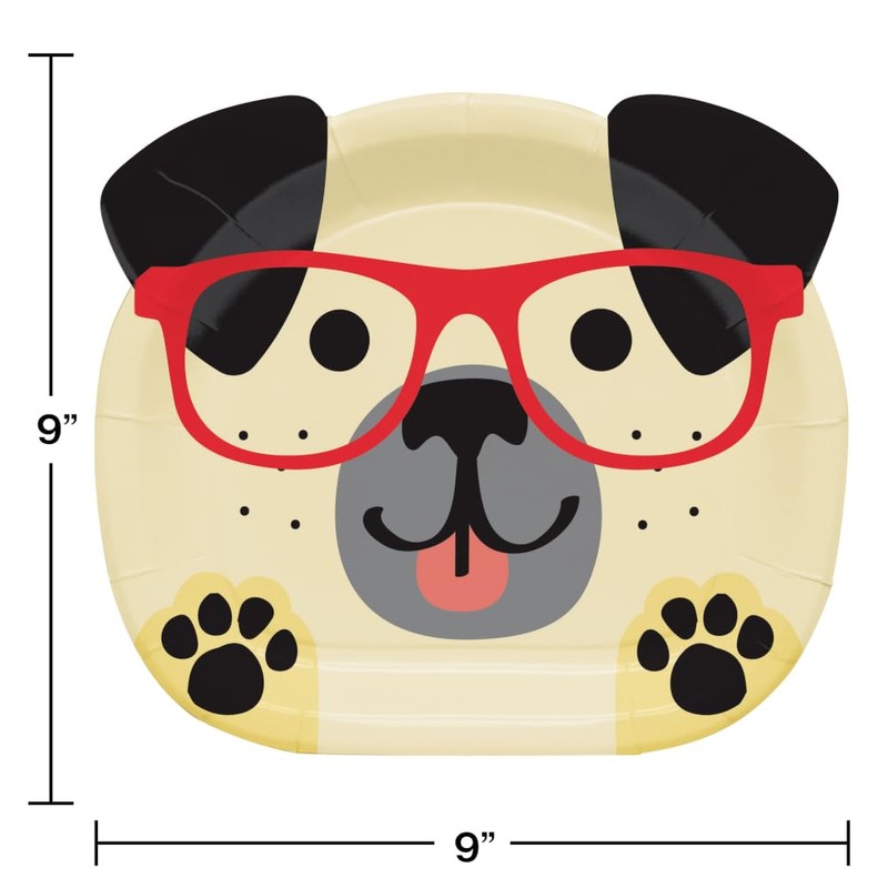 Trendware Dog Party Shaped Paper Plates, 24 Count