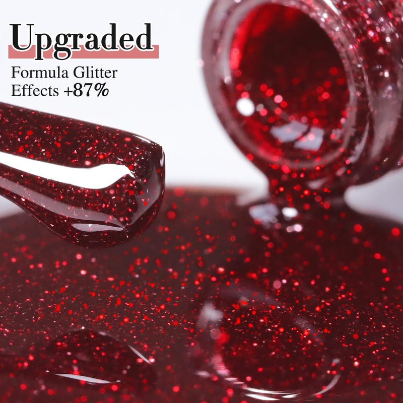 Double Rhythm 15ML Glitter Gel Polish Shimmer Reflective Holographic Color