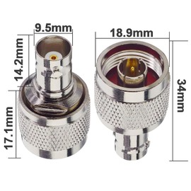 BOOBRIE 2pcs N Female to BNC Female Connector is an N Female to BNC Female Coaxial Adapter which is used for mobile radios and two-way radios, wireless LAN devices, WiFi antennas, wireless analyzers