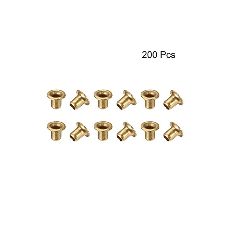 sourcing map Hollow Rivet,2.5mm x 3mm Through Hole Copper Hollow
