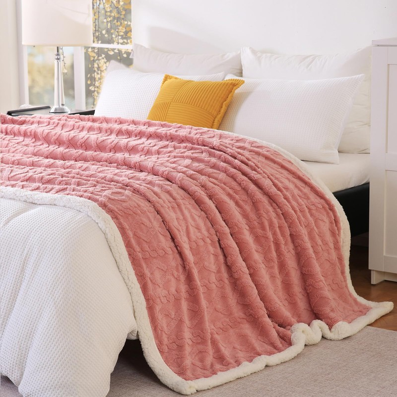 PU MEI Sherpa Throw Blanket for Couch Sofa 60”*80”- Fleece
