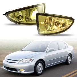 Nixon Offroad Fog Lights for Honda Civic 2004-2005 Fog Lamp Set Driving Fog Light Assembly Replacement 1 Pair (Yellow Lens)