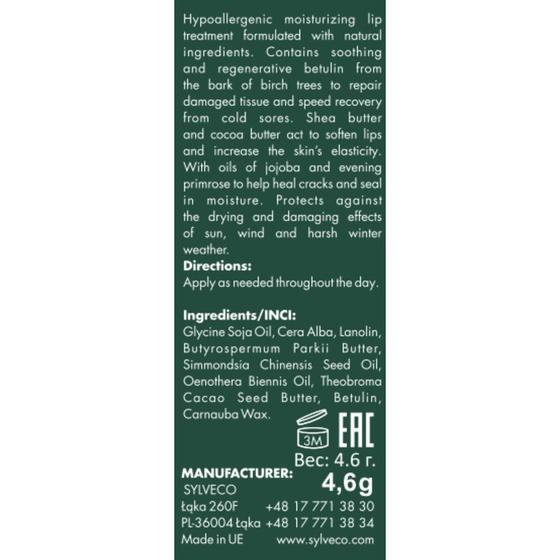SYLVECO Birch Lip Balm with Betulin
