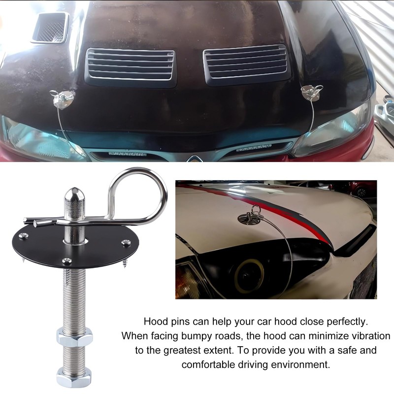 Yourkar Hood Pins Kit for Car, Stainless Steel Hood Pin
