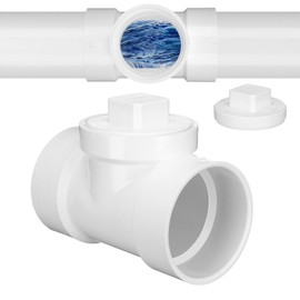 Maasechs 4" Hub x 4" Hub x 4" PVC Dwv Pipe Fitting Cleanout Tee with Plug Sewer Cleanout Adapter with NPT Female for Drainage Piping, Ventilation and Other System Drain