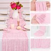 12 Pack Fall Table Runner Light Pink Cheesecloth Table Runner,10FT