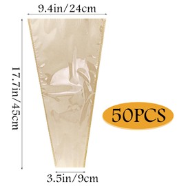 LCJAOF 50pcs Bouquet Bag Paper Bouquet Sleeve Wrapping Paper