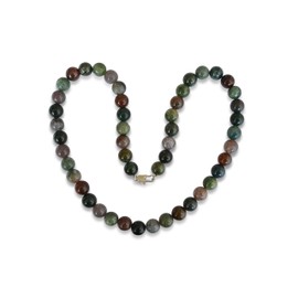 Vifaleno Natural Agate Necklace Indian Agate Round 8mm Stainless Steel Lobster Clasp, Stainless Steel Agate Stainless steel, Agate