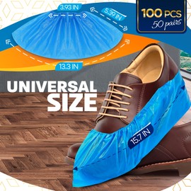 Disposable Shoe Covers for Rain - 100Pcs Indoor Shoe Covers Disposable Non Slip Rain Shoe Covers Waterproof Booties for Shoes Covers - Boot Cover Waterproof Shoe Covers Rain Boot Covers