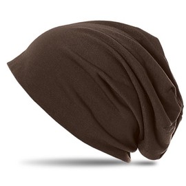 Caspar MU068 Classic Lightweight Slouch Beanie Hat Long Beanie, dark brown, Unit size