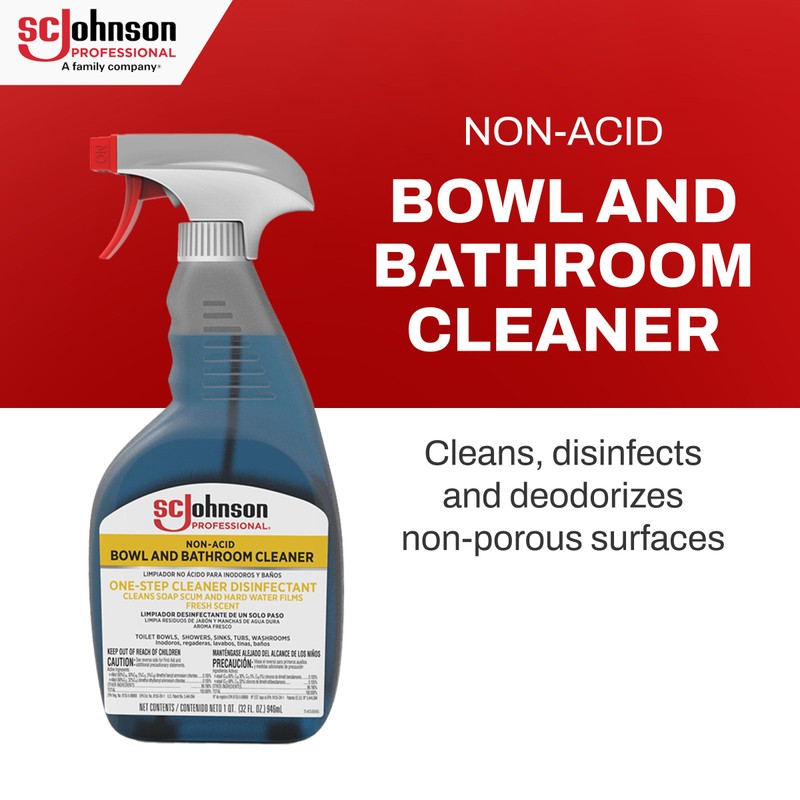 SC Johnson Professional Non-Acid Bowl and Bathroom Cleaner, Disinfectant Cleaner,