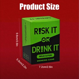 Nhemeylp Risk It or Drink It, Fun Drinking Games for Adults, Drinking Card Games, Hilarious Dares And Drinking Game for Adults College Party Game, Adult Card Party for Games Nights