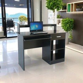 Jutoop Standard Black Office Computer Desk - Classic Design For Laptop Desk