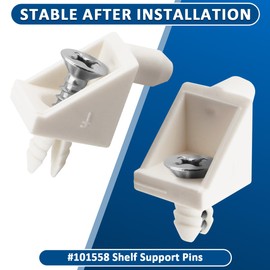 JIYIZO 6Pcs Shelf Pins White Compatible with IKEA Shelf Part Number 101558 Screws Replacement for KOMPLEMENT and Pax Shelves