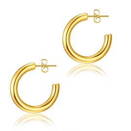 HSWYFCJY Gold Hoop Earrings for Women, Teardrop Earrings Lightweight Waterdrop Hollow Chunky Open Hoops, Hypoallergenic Gold Plated Earrings Fashion Jewelry for Girls