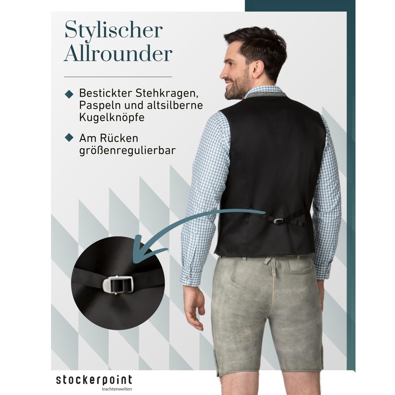 Stockerpoint Devito Men's Costume Vest, granite