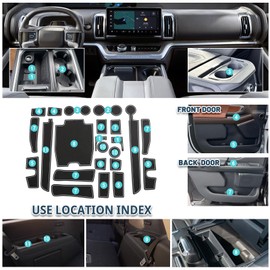 2025 Expedition Door Slot Mats,for Ford 2025 Expedition Accessories Anti-Slip Rubber Mats Center Console Liner Compatible with 2025 Ford Expedition Active/Tremor/King Ranch/Platinum(23PCS/Sets)