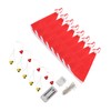 Hanging Lighted Glowing Santa Hats with Bells Battery Powered Fairy