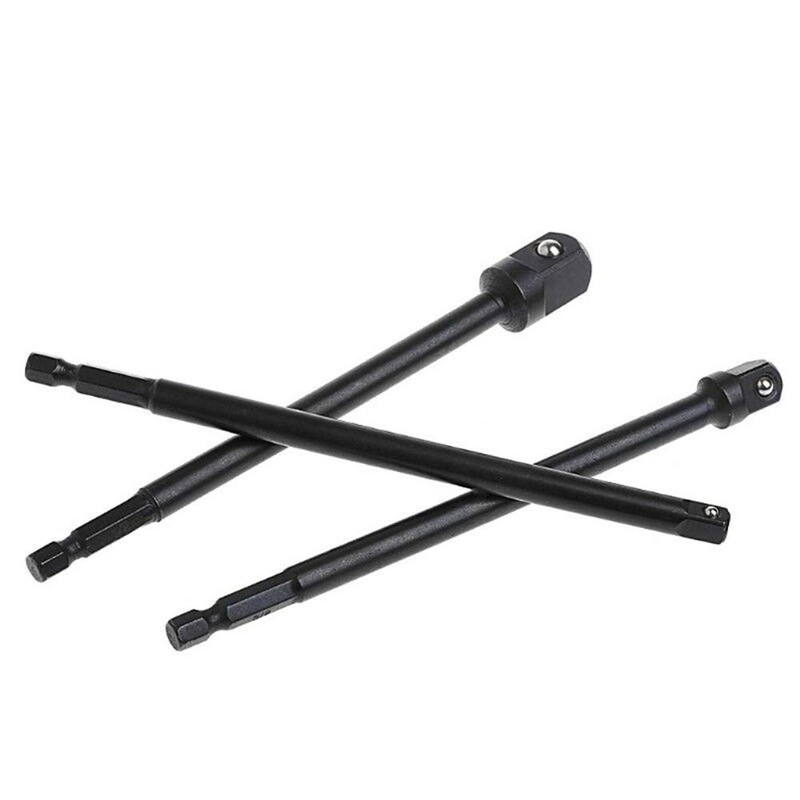 Gasea 3pcs 150mm Socket Adapter Impact Hex Shank Extension Drill
